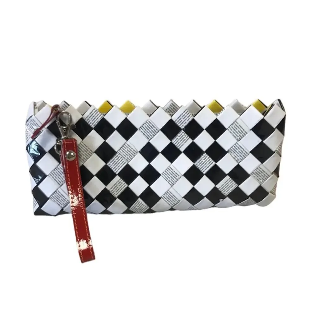 90s Nahui Ollin Artisan handcrafted recycled candy wrapper wristlet